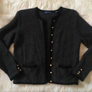 Karen Scott Women's Button Front Duster Cardigan Brown Size Petite S